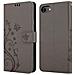 Custodia Compatibile Con Apple Iphone 7 / 7s / 8 / Se 2020 In Grigio Fiore - Coperchio Protettivo In Design Floreale Con Chiusura Magnetica, Funzione Stand E Slot Per Carte - Foto miniatura 8