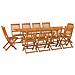 Set da Pranzo da Giardino 11 pz 220x90x75 cm Massello di Acacia - Foto miniatura 2