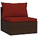 Set Divani Da Giardino 7 Pz Con Cuscini In Polyrattan Marrone - Foto miniatura 4
