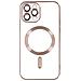 Cover Magsafe Per Iphone 13 Pro Max Silicone Protezione Camera Bordo Rose Gold - Foto miniatura 1