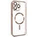 Cover Magsafe Per Iphone 13 Pro Max Silicone Protezione Camera Bordo Rose Gold - Foto miniatura 5