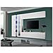 Parete Attrezzata Costante, Set Salotto Porta Tv A 4 Ante, Mobile Soggiorno Multiuso, 100% Made In Italy, Cm 280x30x180, Bianco Lucido - Foto miniatura 1