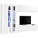 Parete Attrezzata Costante, Set Salotto Porta Tv A 4 Ante, Mobile Soggiorno Multiuso, 100% Made In Italy, Cm 280x30x180, Bianco Lucido - Foto miniatura 2