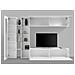 Parete Attrezzata Costante, Set Salotto Porta Tv A 4 Ante, Mobile Soggiorno Multiuso, 100% Made In Italy, Cm 280x30x180, Bianco Lucido - Foto miniatura 4