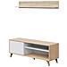 Mobile Porta Tv Mesa, Credenza Per Televisione Da Soggiorno Con 1 Anta, Supporto Tv Da Salotto, Madia Di Design, 135x40h50 Cm, Rovere - Foto miniatura 2