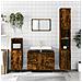 Armadietto Bagno Rovere Fumo 80x33x60 Cm In Legno Multistrato - Foto miniatura 9