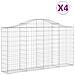 Cesti Gabbioni Ad Arco 4 Pz 200x30x100/120 Cm Ferro Zincato - Foto miniatura 2