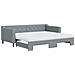 Divano Letto Estraibile Materassi Grigio Chiaro 90x200 Tessuto - Foto miniatura 1