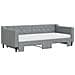 Divano Letto Estraibile Materassi Grigio Chiaro 90x200 Tessuto - Foto miniatura 7