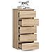 Cassettiera CL5, 5 cassetti, 40x35x92 cm, Colore Sonoma Quercia - Foto miniatura 2