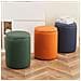 Pouf Contenitore Ecopelle Verde Decoro Oro Poggiapiedi Seduta Imbottita 35x45cm - Foto miniatura 2