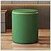 Pouf Contenitore Ecopelle Verde Decoro Oro Poggiapiedi Seduta Imbottita 35x45cm - Foto miniatura 3