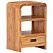 Comodino 40x30x60 Cm In Legno Massello Acacia Finitura Ambra - Foto miniatura 2
