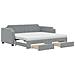 Divano Letto Estraibile Cassetti Grigio Chiaro 90x190cm Tessuto - Foto miniatura 1