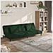 Divano Letto a 2 Posti con 2 Cuscini Verde Scuro in Velluto - Foto miniatura 2