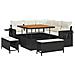 Set Divano da Giardino a 8 Pezzi con Cuscini Nero Rattan Polietilene Acacia, Set Pranzo da Giardino a 3 Pezzi con Cuscini Nero Rattan Polietilene Acacia - Foto miniatura 1