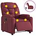 Poltrona Massaggiante Reclinabile Elettrica Rosso Vino Tessuto - Foto miniatura 1