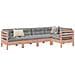 Set Divani Giardino 5 pz Cuscini Legno Massello Abete Douglas - Foto miniatura 2