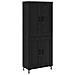 Credenza 2 pcs Rovere Nero Legno multistrato - Foto miniatura 1