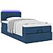 Struttura Letto Pouf con Materasso Blu 80x200 cm in Tessuto - Foto miniatura 6