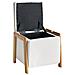 Pouf Contenitore Edland Bouclé 45 Cm 43 Cm Bianco - Foto miniatura 4
