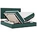 Letto con luci a strisce a LED Verde Scuro 180 x 200 cm Velluto - Foto miniatura 1
