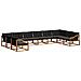 Set di divani da esterno con cuscino 10 pcs Naturale e Nero - Foto miniatura 1