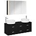 Set di mobili per il bagno 4 pcs Rovere Nero - Foto miniatura 1
