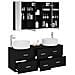 Set di mobili per il bagno 4 pcs Rovere Nero - Foto miniatura 3