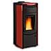 Stufa a Pellet Melinda Steel Idro Rivestimento in Acciaio Verniciato e Top in Maiolica Potenza Termica Nominale 14 KW Colore Bordeaux - Foto miniatura 5