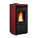 Stufa a Pellet Melinda Steel Idro Rivestimento in Acciaio Verniciato e Top in Maiolica Potenza Termica Nominale 14 KW Colore Bordeaux - Foto miniatura 1