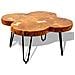 Tavolino Laterale Per Caffè In Legno Di Sheesham 4 Tronchi 35 Cm - Foto miniatura 4
