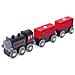 Steamera Treno Merci Classico Nero E Rosso Giocattolo Locomotiva Per Bambini Con Vagoni Merci Scaricabili - Foto miniatura 1