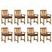 Sedie da Giardino con Cuscini 8 pz in Legno Massello di Acacia - Foto miniatura 1