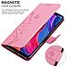 Custodia Compatibile Con Xiaomi 8 In Rosa Fiore - Coperchio Protettivo In Design Floreale Con Chiusura Magnetica, Funzione Stand E Slot Per Carte - Foto miniatura 5