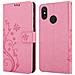 Custodia Compatibile Con Xiaomi 8 In Rosa Fiore - Coperchio Protettivo In Design Floreale Con Chiusura Magnetica, Funzione Stand E Slot Per Carte - Foto miniatura 8