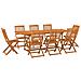 Set da Pranzo da Giardino 9 pz 220x90x75 cm Massello di Acacia - Foto miniatura 2