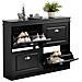 Serie Bianche Di Scarpiere Moderne Nero 105x24x83cm 4 Ante 0 Cuscino Fsr79-sch - Foto miniatura 1