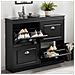 Serie Bianche Di Scarpiere Moderne Nero 105x24x83cm 4 Ante 0 Cuscino Fsr79-sch - Foto miniatura 4