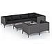 Set Divani Giardino 8 Pz Con Cuscini In Polyrattan Grigio Scuro - Foto miniatura 1