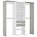 Armadio Guardaroba Mayo 2 Cassetti, Bianco E Grigio, 179 Cm Larghezza - Foto miniatura 1