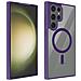 Cover Magsafe Per Samsung S23 Ultra Retro Rigido Bordo In Silicone Viola Scuro - Foto miniatura 3