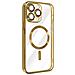 Cover Magsafe Per Iphone 14 Pro Max Silicone Protezione Fotocamera Bordo Oro - Foto miniatura 2