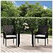 Set Da Pranzo Da Giardino 3 Pz Con Cuscini Nero In Polyrattan - Foto miniatura 1