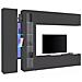 Parete Attrezzata Annie, Set Salotto Porta Tv A 4 Ante, Mobile Soggiorno Multiuso, 100% Made In Italy, Cm 280x30x180, Antracite - Foto miniatura 4