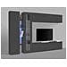 Parete Attrezzata Annie, Set Salotto Porta Tv A 4 Ante, Mobile Soggiorno Multiuso, 100% Made In Italy, Cm 280x30x180, Antracite - Foto miniatura 5