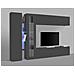 Parete Attrezzata Annie, Set Salotto Porta Tv A 4 Ante, Mobile Soggiorno Multiuso, 100% Made In Italy, Cm 280x30x180, Antracite - Foto miniatura 14