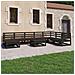 Set Divani Da Giardino 9 Pz Nero In Legno Massello Di Pino - Foto miniatura 8