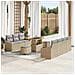 Set Divani da Giardino 10 Pezzi con Cuscini Beige Polyrattan Acacia, Divano da Giardino 2 Posti con Ripostiglio e Cuscini Beige Polyrattan, Set di Mobili da Giardino 3 Pezzi con Cuscini Beige Polyrattan Acacia - Foto miniatura 2