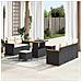 Set Divano da Giardino  8 Pezzi con Cuscini Nero Rattan Acacia, Set da Pranzo da Giardino  3 Pezzi con Cuscini Nero Rattan Acacia - Foto miniatura 2